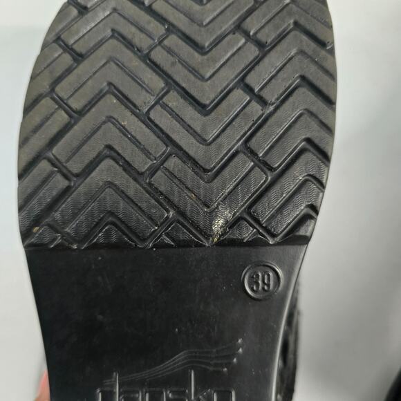 Dansko Women’s Professional Clogs Size 39 Black Embossed Patent Leather Slip - Picture 7 of 11